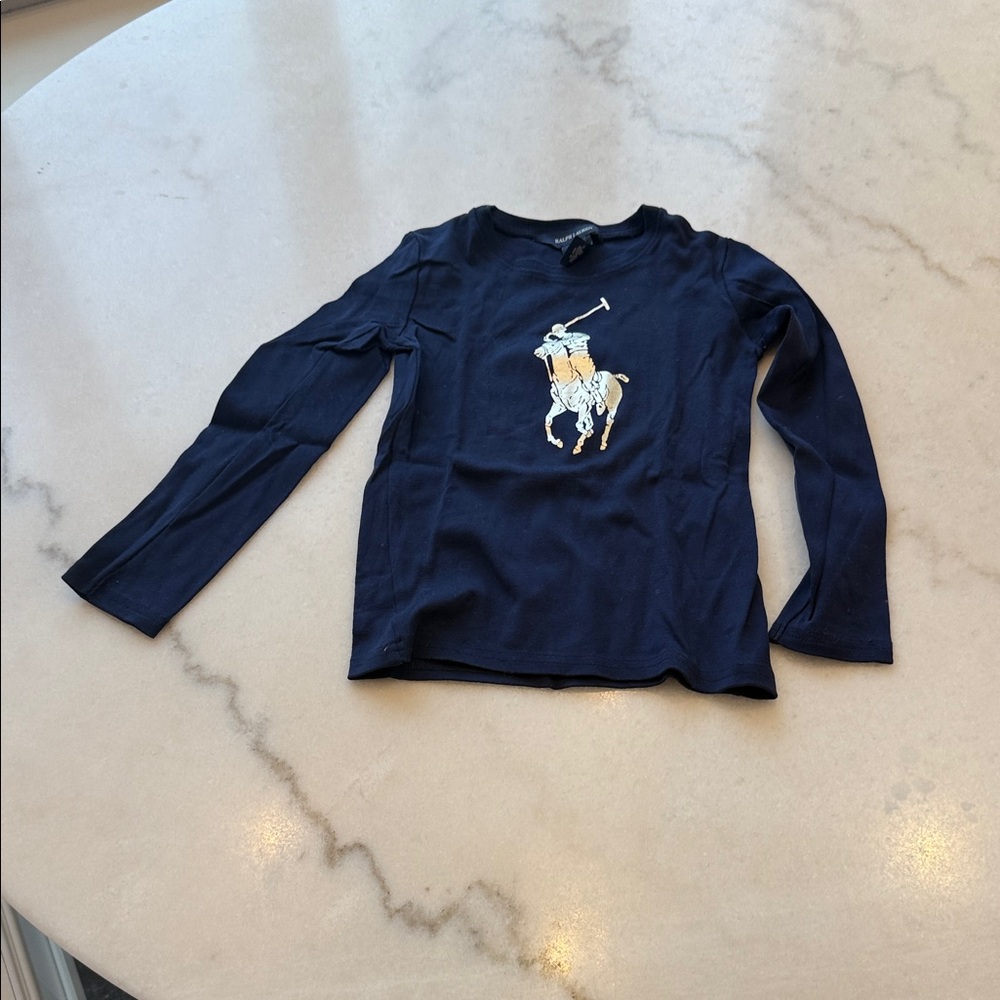 Polo by Ralph Lauren Kids Navy Long Sleeve Tee